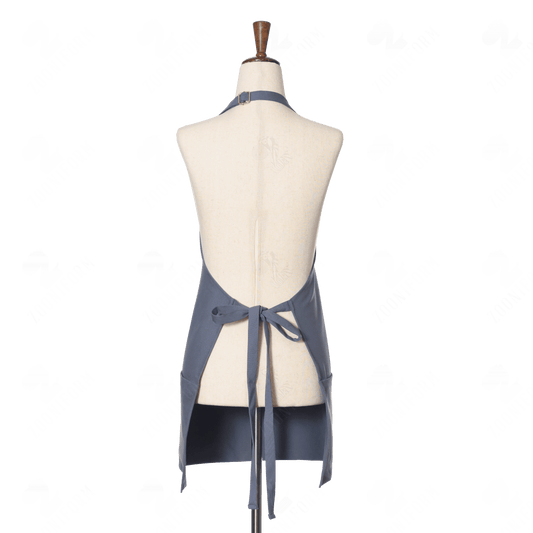 Bib Apron with Three Pockets, Adjustable Neck Strap