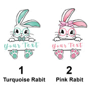 Easter Bunny Hunts Eggs Adjustable Bib Apron with Custom Name