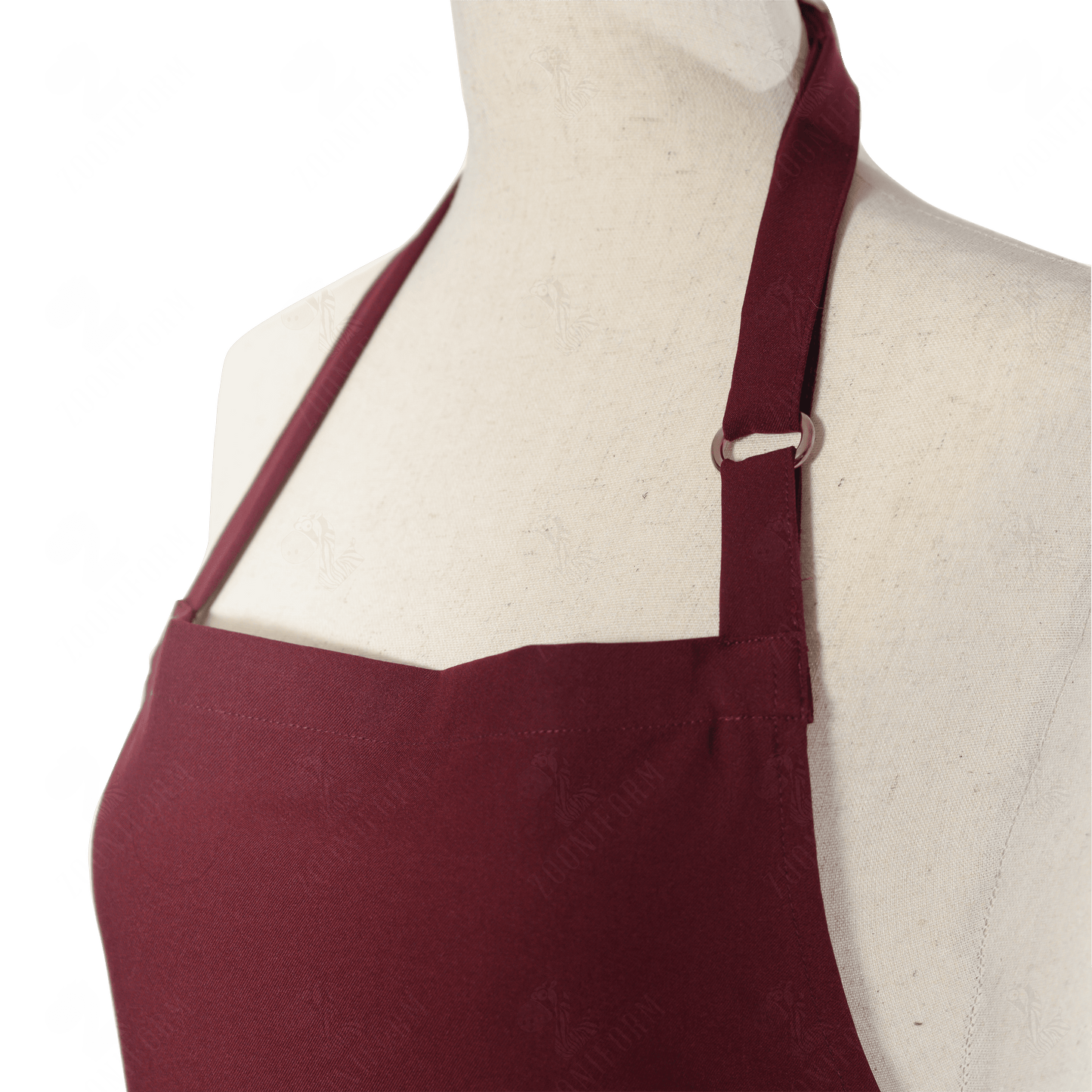 Burgundy Bib Apron Two Pockets