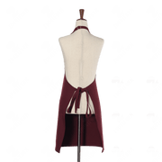 Burgundy Bib Apron Two Pockets