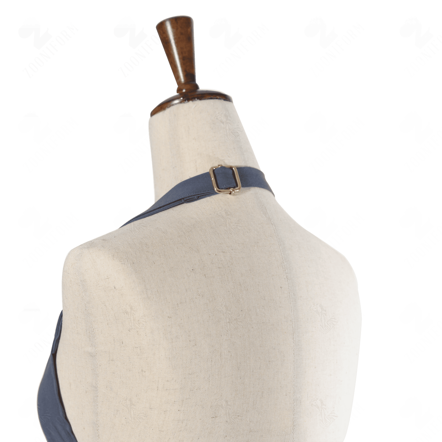 Gray Bib Apron Two Pockets
