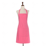 Strawberry Pink Bib Apron Two Pockets