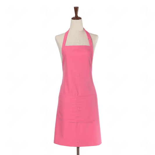 Strawberry Pink Bib Apron Two Pockets