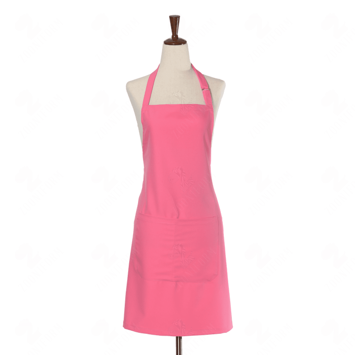 Strawberry Pink Bib Apron Two Pockets