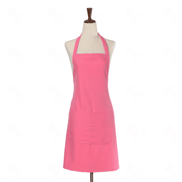 Strawberry Pink Bib Apron Two Pockets
