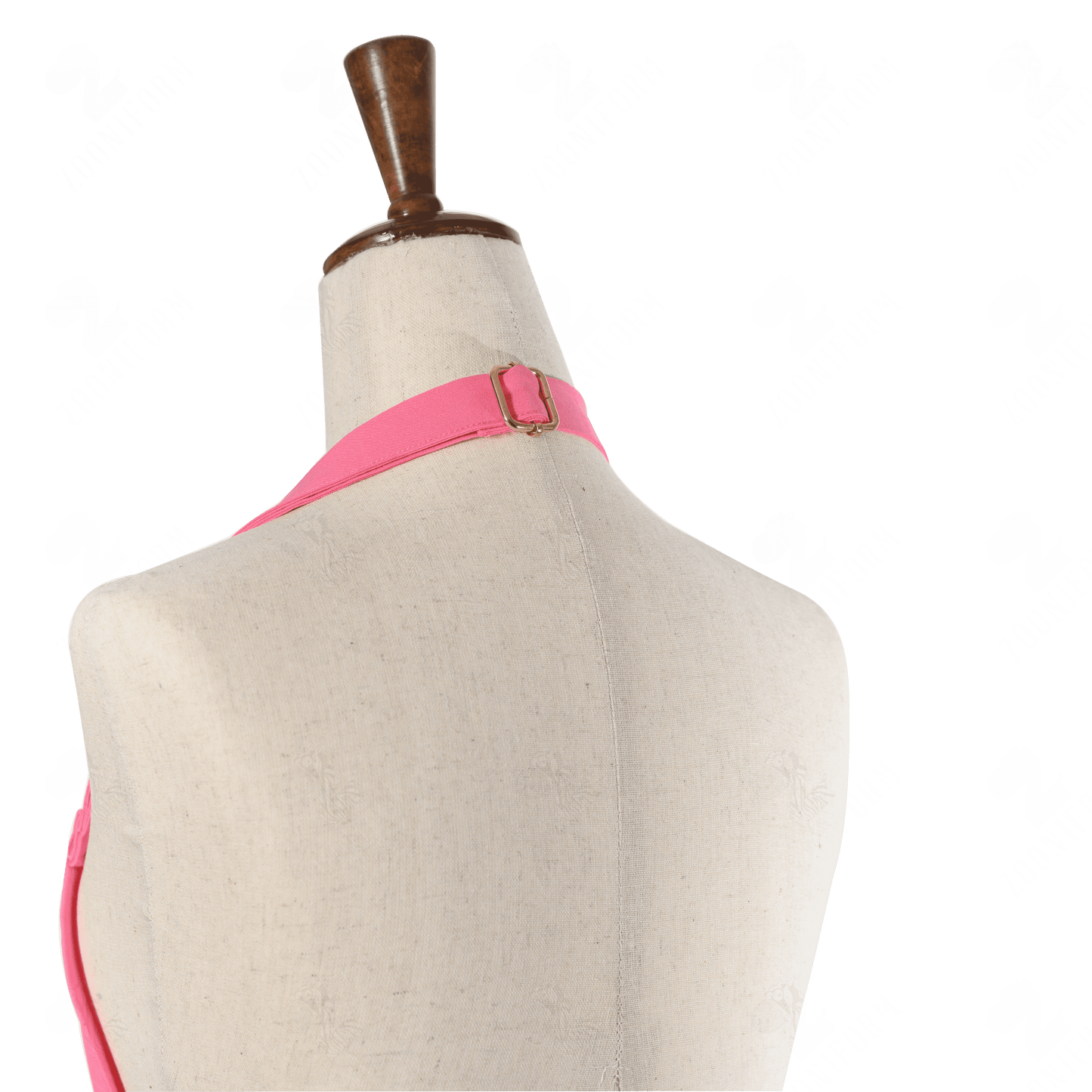 Strawberry Pink Bib Apron Two Pockets