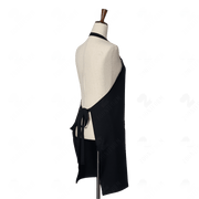 Cotton Black Bib Apron Two Pockets, Adjustable Neck Strap