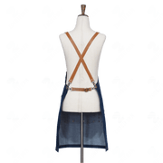 Blue Jean Apron with Cross-back Leather Strap