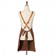 Adjustable Chocolate Brown Bib Apron with Cross-back Straps