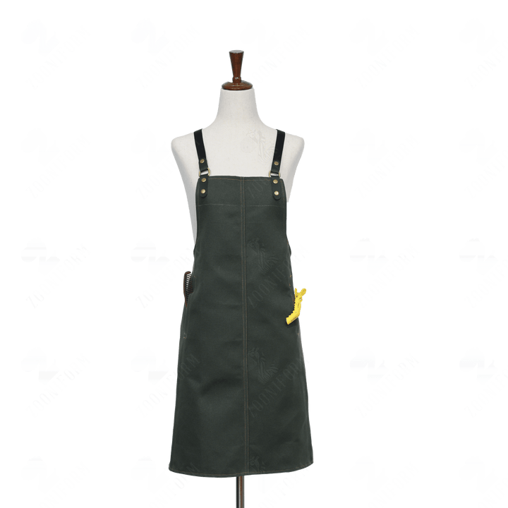 Cotton Canvas Apron with Cross-back Straps