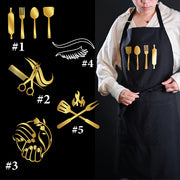 Premium Bib Apron with Gold Metallic Print