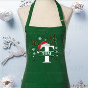 Reindeer and Custom Christmas Name Bib Apron